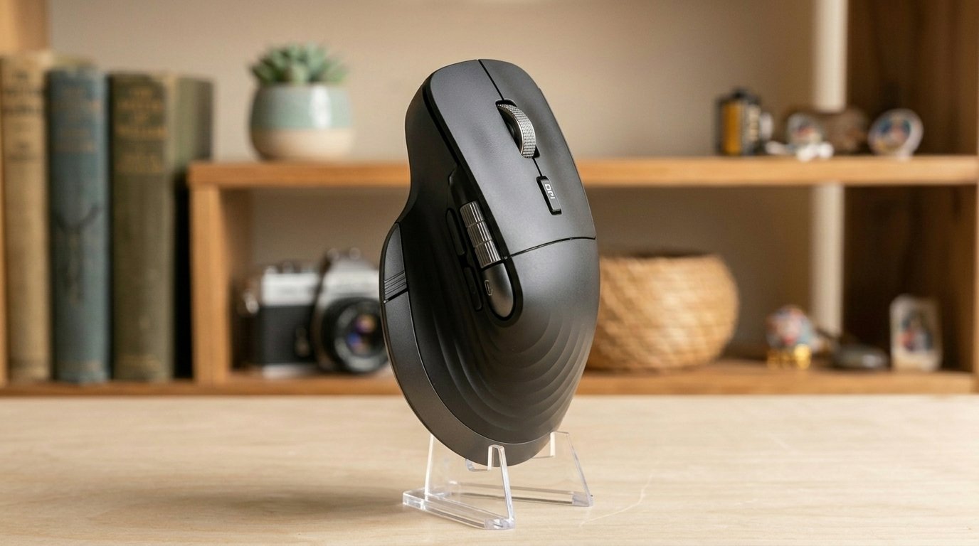 Wireless Bluetooth Ergonomic Mouse with Thumb Wheel