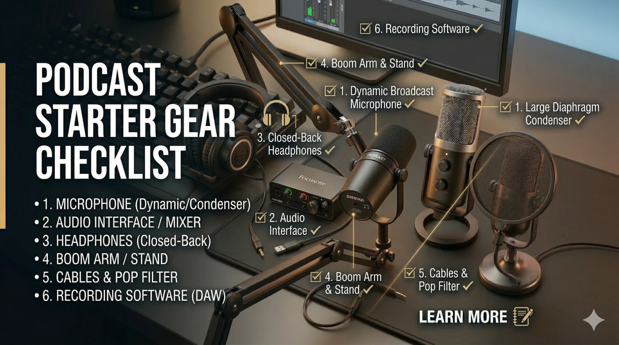 Podcast Starter Gear Checklist